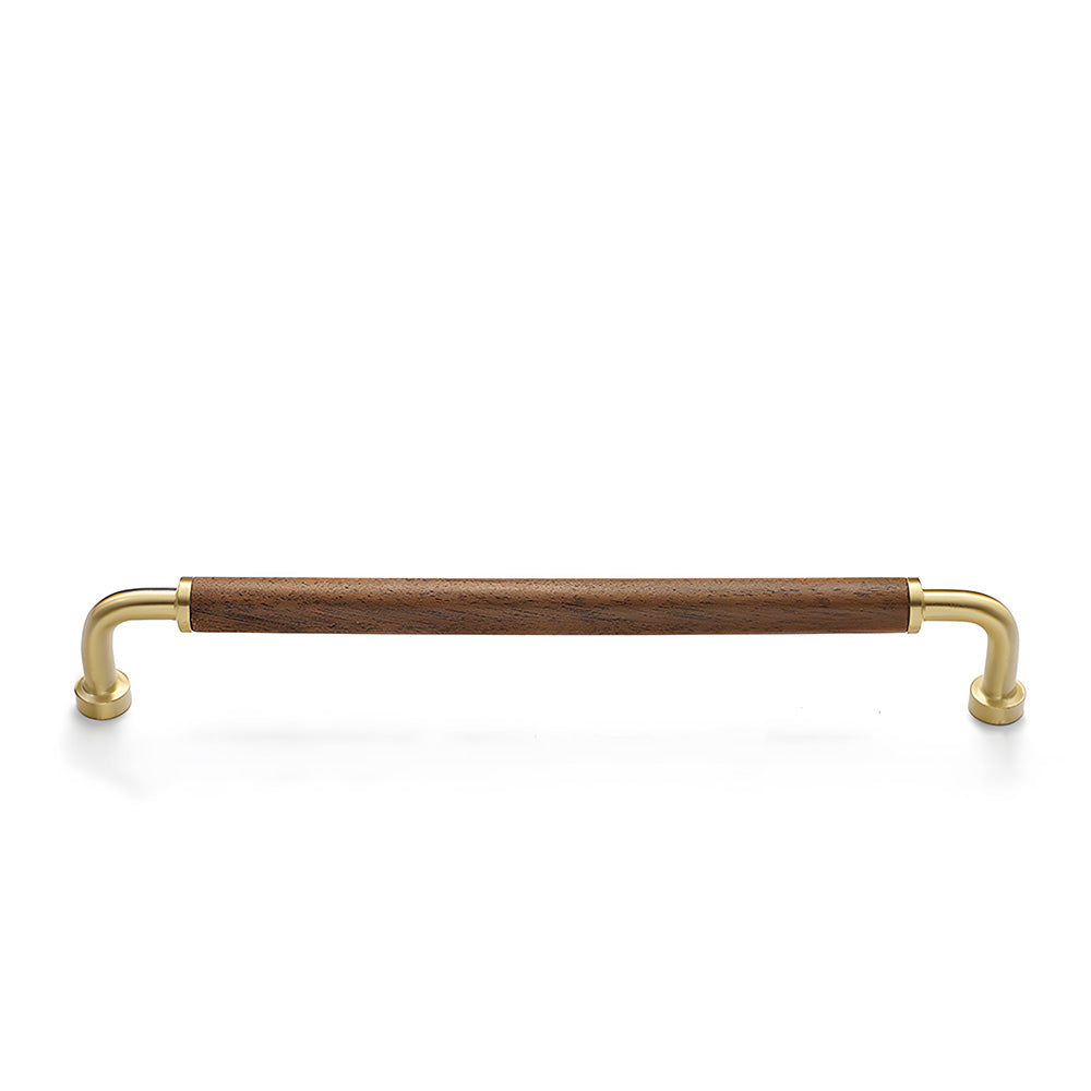 Retro Solid Brass and Wood Cabinet Pulls For Kitchen