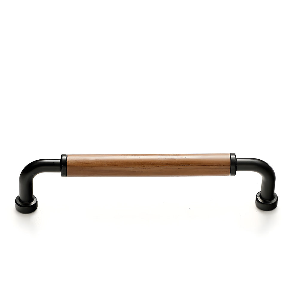 Retro Solid Brass and Wood Cabinet Pulls For Kitchen