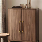 Retro Solid Brass and Wood Cabinet Pulls For Kitchen