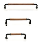 Retro Solid Brass and Wood Cabinet Pulls For Kitchen