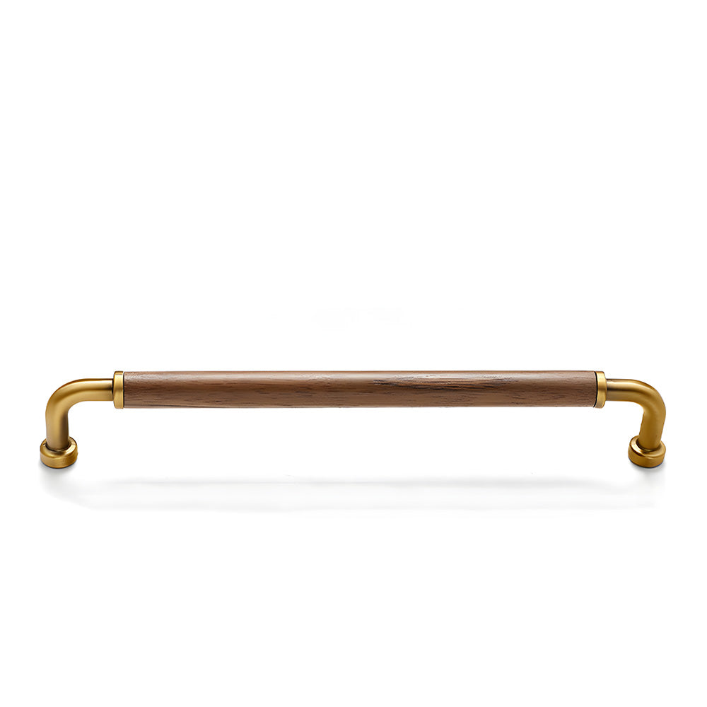 Retro Solid Brass and Wood Cabinet Pulls For Kitchen