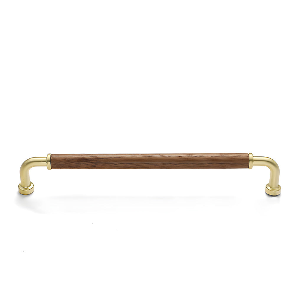 Retro Solid Brass and Wood Cabinet Pulls For Kitchen