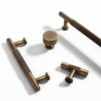 Retro Aged Bronze Lined Brass Cabinet Handles