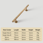Art Deco Solid Brass Kitchen Cabinet Handles