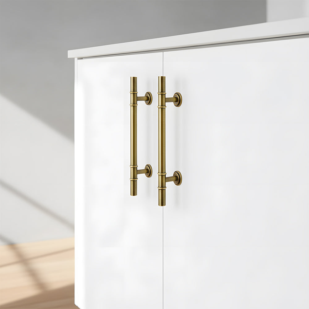 Art Deco Solid Brass Kitchen Cabinet Handles