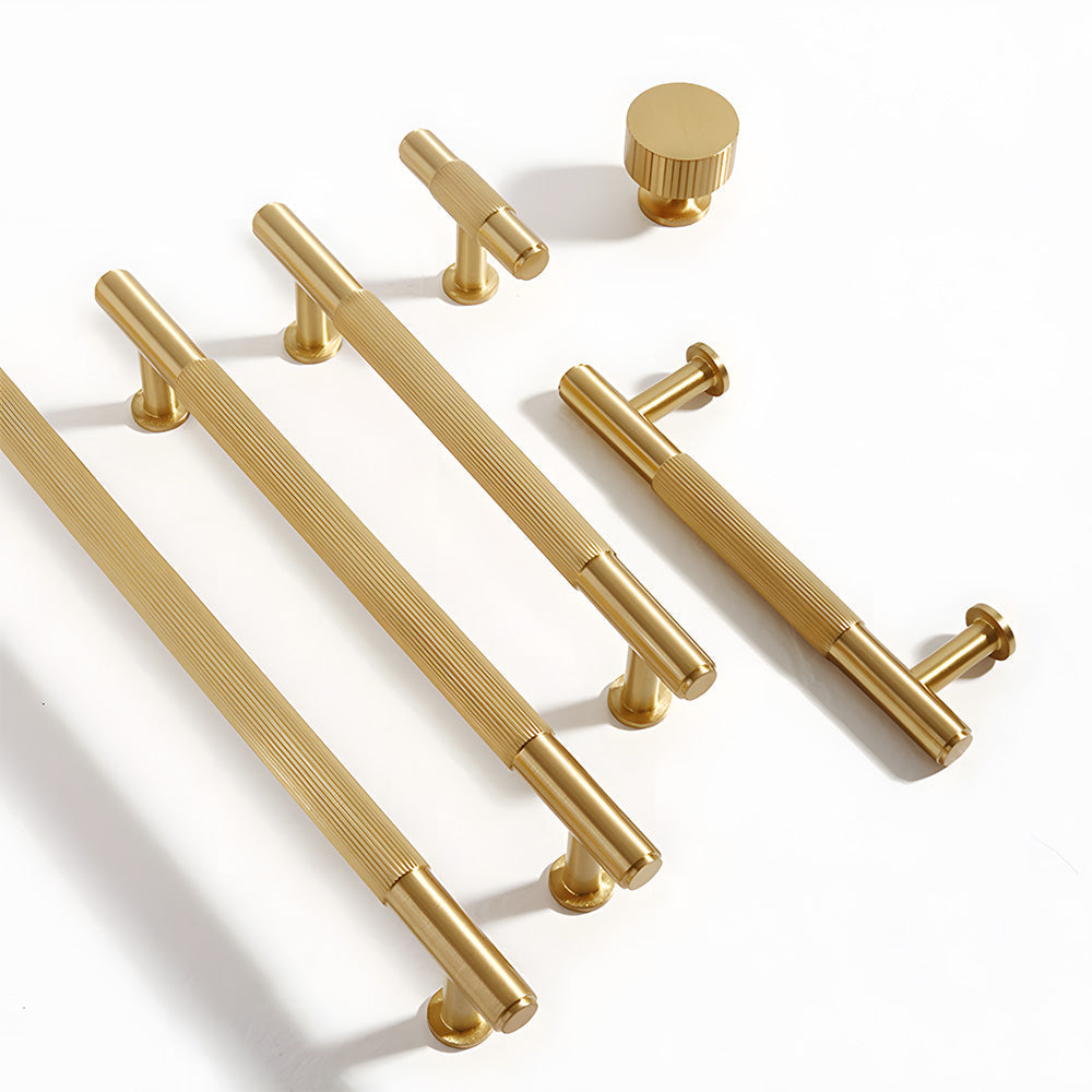 Retro Aged Bronze Lined Brass Cabinet Handles