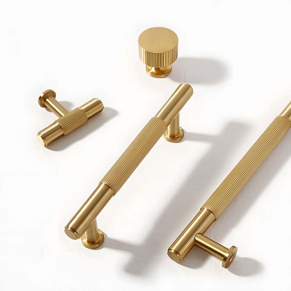 Retro Aged Bronze Lined Brass Cabinet Handles