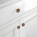 Round Wood Zinc Alloy Cabinet Wardrobe Door Handles
