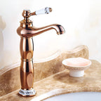 Traditional  Solid Brass Single Hole Basin Tap_Rose Gold