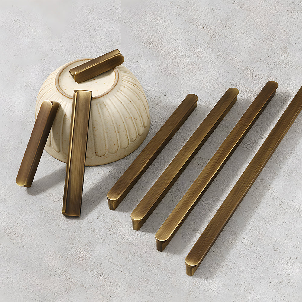 Simple Bronze Brass Cabinet Handles For Kitchen