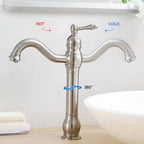 Traditional Deck Mounted Cold and Hot Tap_Nickel