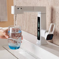 360° Rotation Liftable Bathroom Tap with LED Digital Display_White