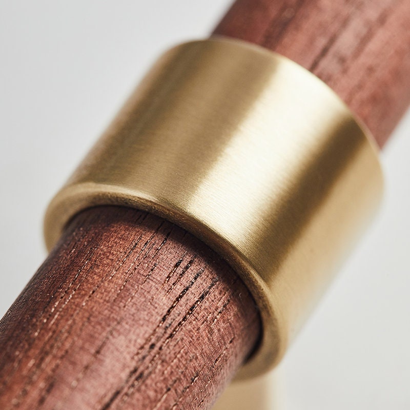 Wooden Cabinet Handles With Brass Base