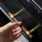 Wooden Cabinet Handles With Brass Base