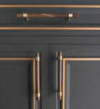 Wooden Cabinet Handles With Brass Base