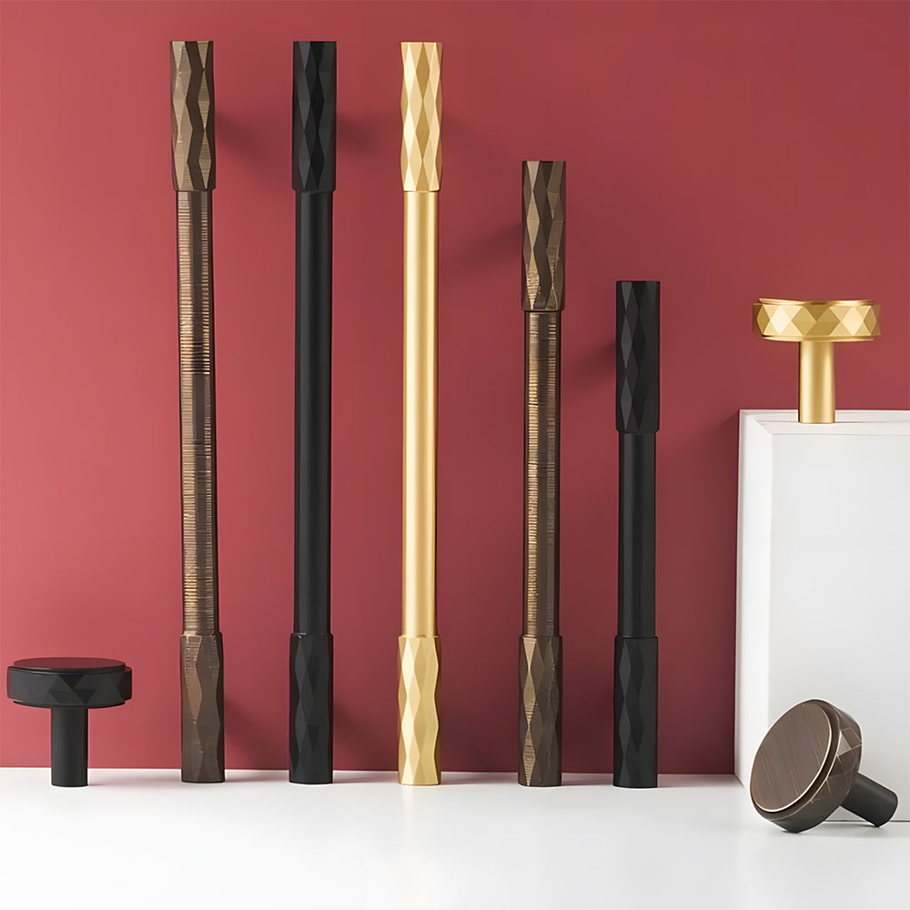 Retro Art Deco Solid Brass Cabinet Handles