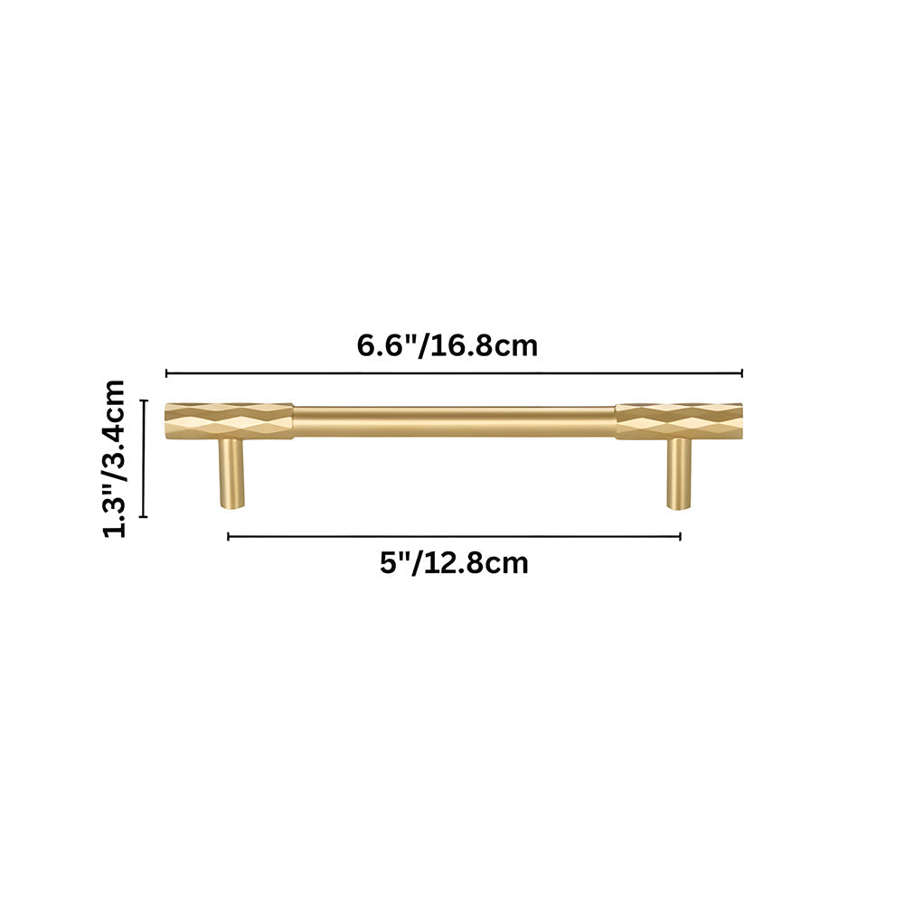 Retro Art Deco Solid Brass Cabinet Handles