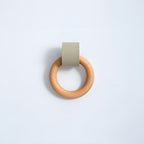 Wood Colorful Ring Leather Wardrobe Drawer Knobs
